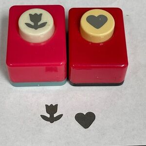 Flower and Heart Punch Lot of 2